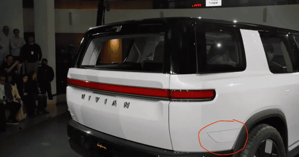 Rivian R1T R1S R2 / R3 charge port -- NACS, Passenger Rear Side location r2