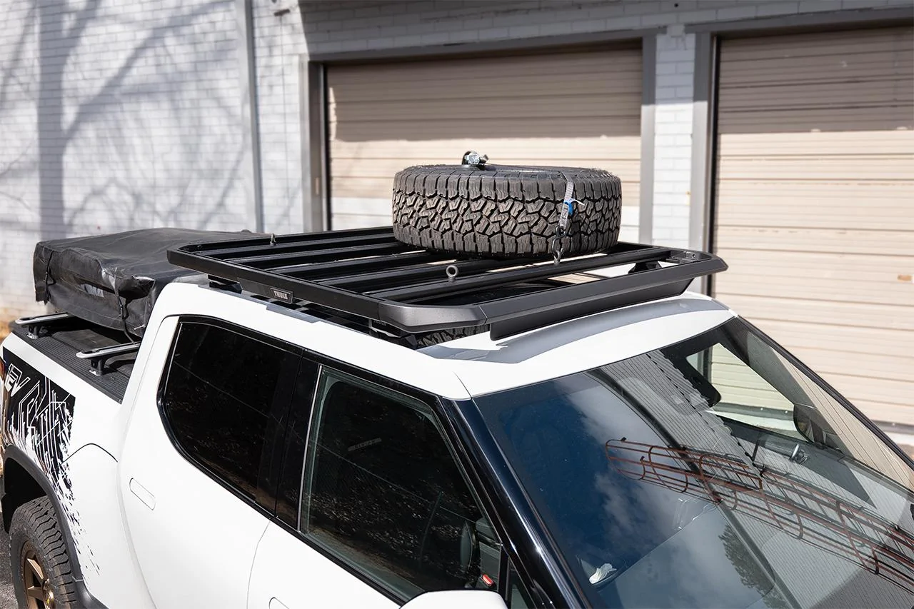 Rivian R1T R1S Install & Review - Thule Caprock Roof Rack Platform Carrier for Rivian R1T / R1S Rivian-Thule-Roof-Rack-Kit-7