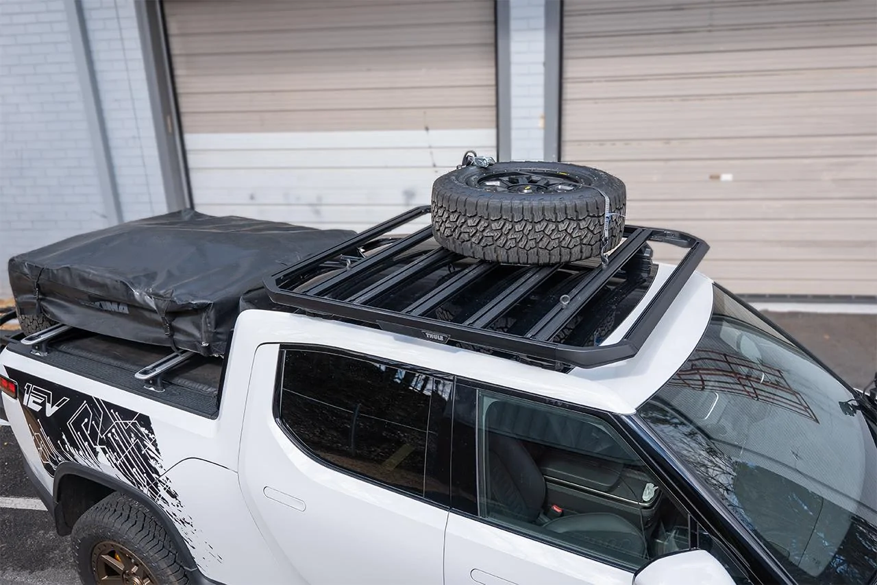 Rivian R1T R1S Install & Review - Thule Caprock Roof Rack Platform Carrier for Rivian R1T / R1S Rivian-Thule-Roof-Rack-Kit-4