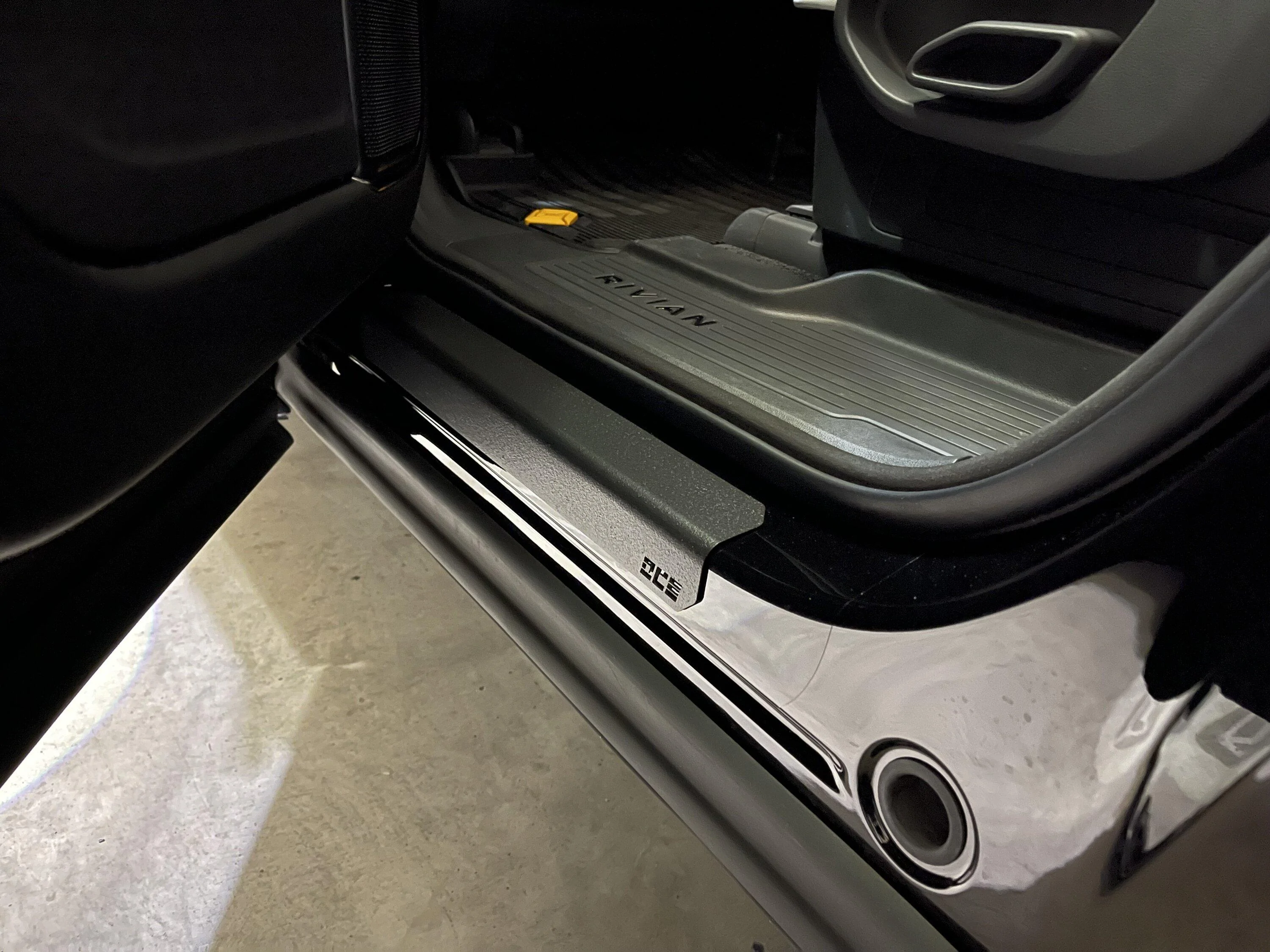 Rivian R1T R1S DCE Door Sill Protectors with PPF install and Bray Windshield Film on Front Camera IMG_8567