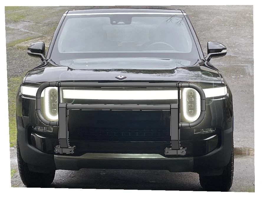Rivian R1T R1S DIY R1 Brush Guard Installed Brushguardconcept02_031124