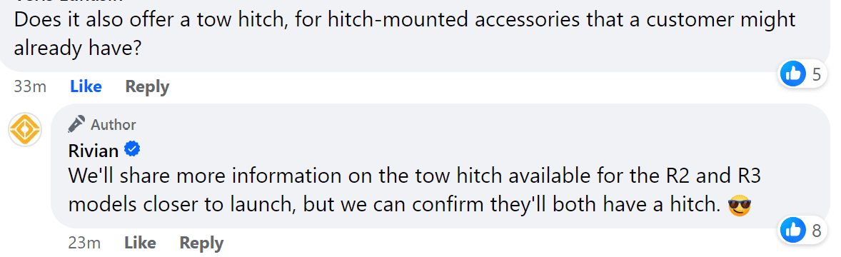 Rivian R1T R1S Confirmed: R2 / R3 will have tow hitch 1710186724764