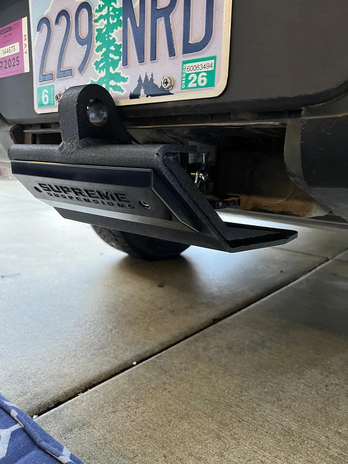 Rivian R1T R1S Hitch Step / rear skid plate installed IMG_5557