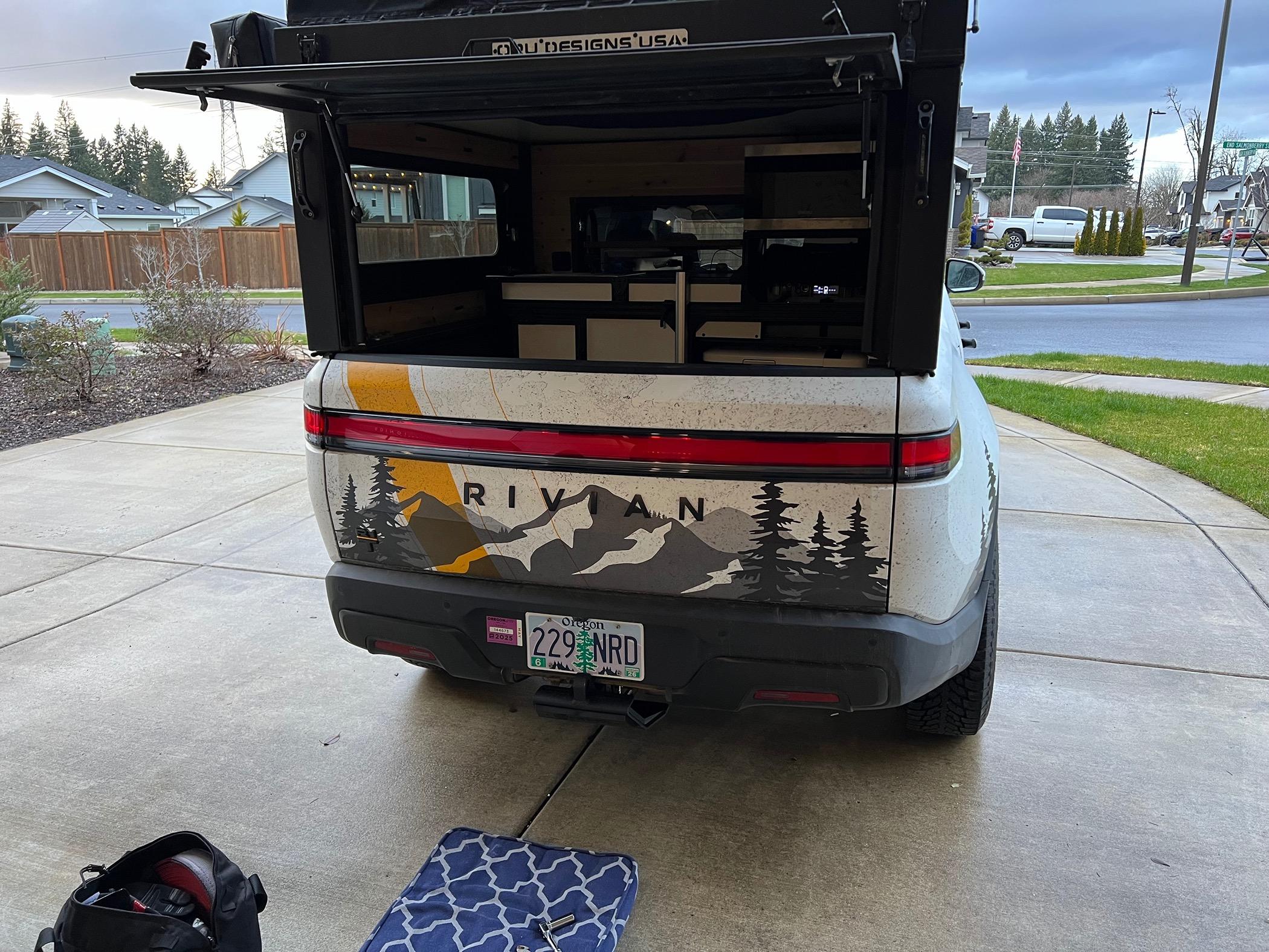 Rivian R1T R1S Hitch Step / rear skid plate installed IMG_5560