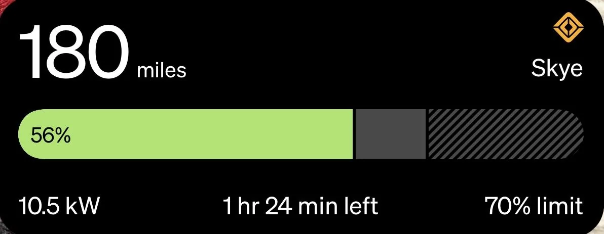 Rivian R1T R1S iPhone widget not updating during charging IMG_2300