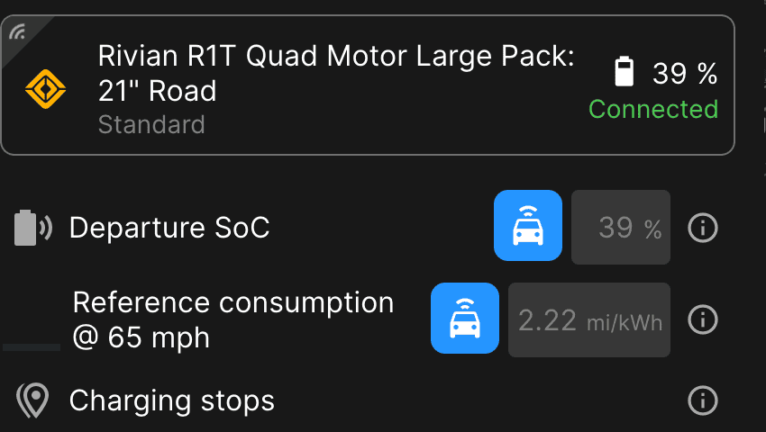 Rivian R1T R1S Rivian ABRP integration working (if you're motivated ?) 1710552184982-79