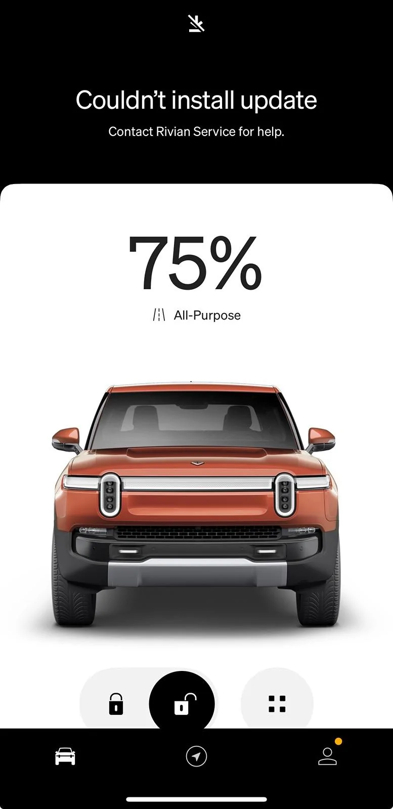 Rivian R1T R1S Update install unsuccessful IMG_3367
