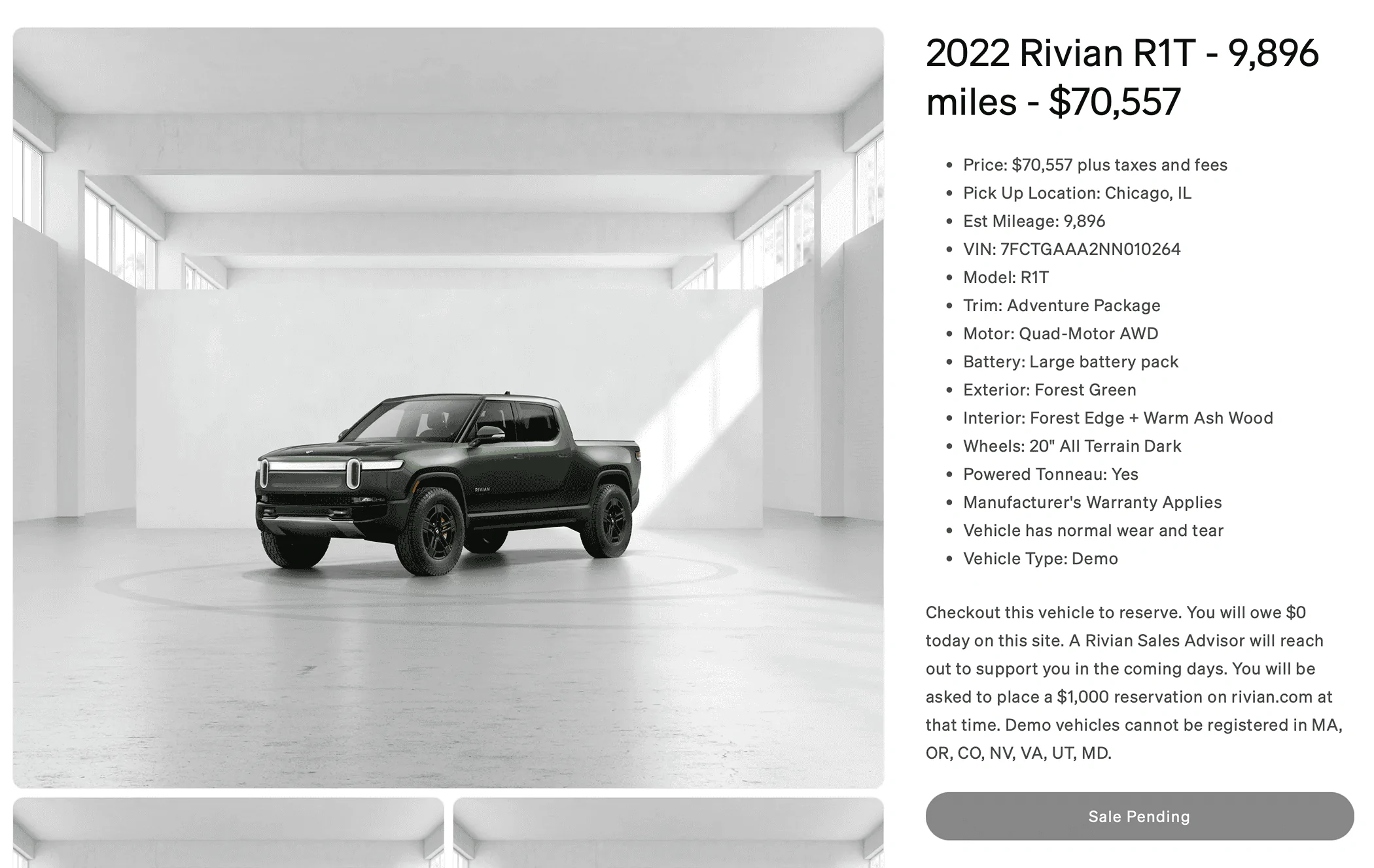 Rivian R1T R1S Demo Rivians Now for Sale Screenshot 2024-03-21 at 9.39.20 AM