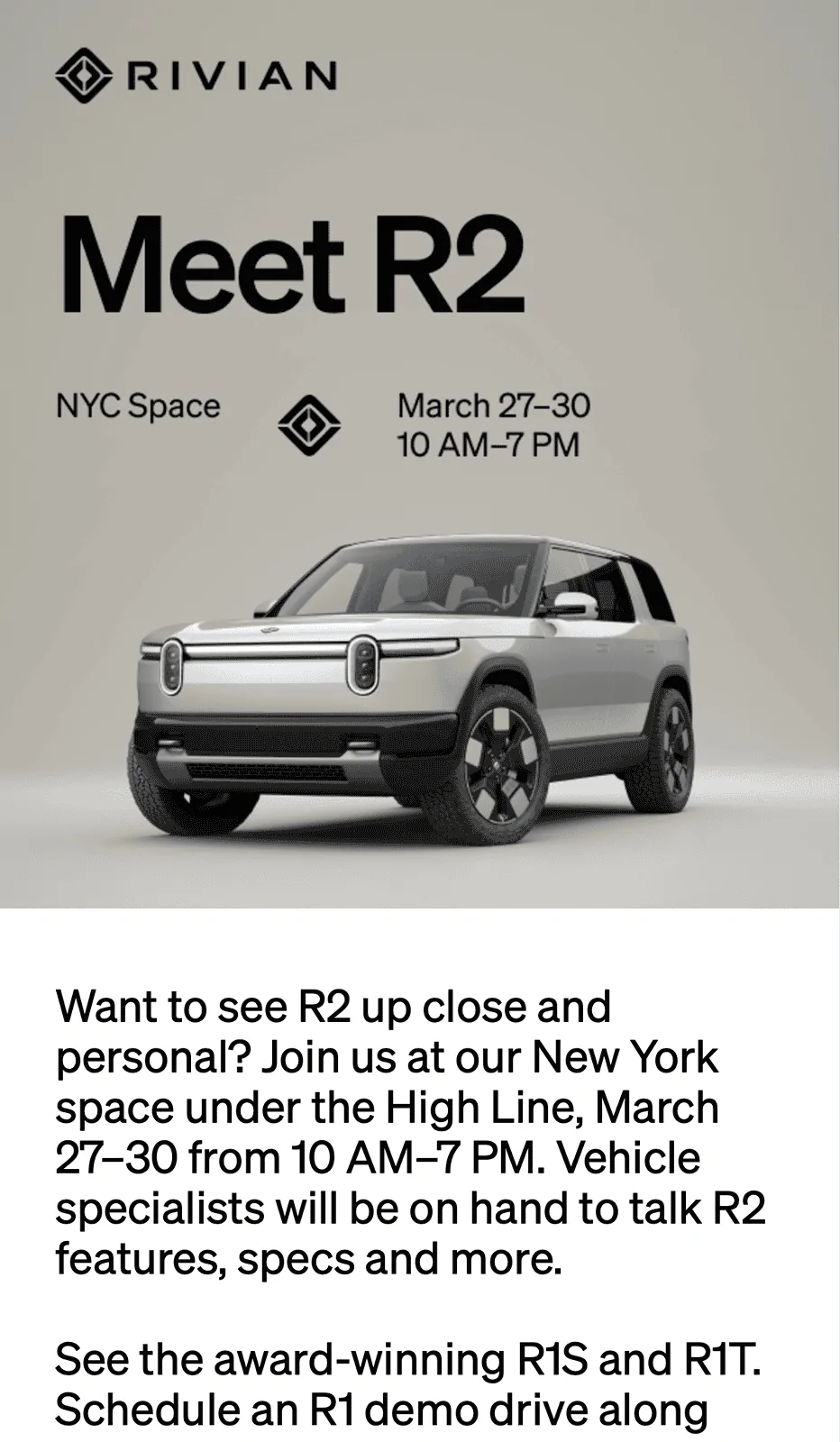 Rivian R1T R1S Meet R2 in NYC! [March 27–30] Screenshot 2024-03-21 at 9.42.03 AM
