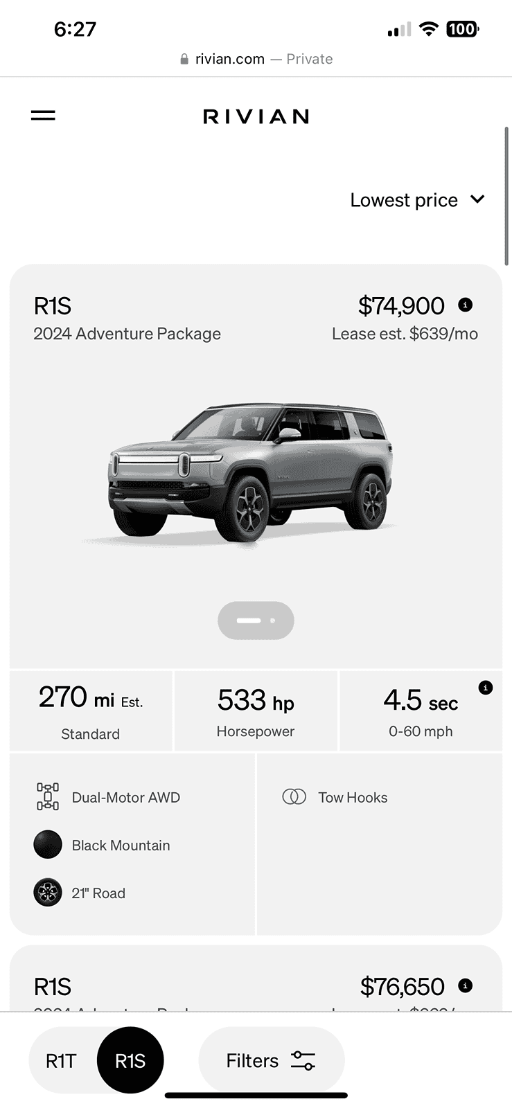 Rivian R1T R1S Rivian offering preorder price difference vouchers for remaining price protected pre-order holders IMG_9111