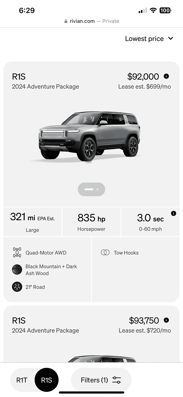 Rivian R1T R1S Rivian offering preorder price difference vouchers for remaining price protected pre-order holders IMG_9115