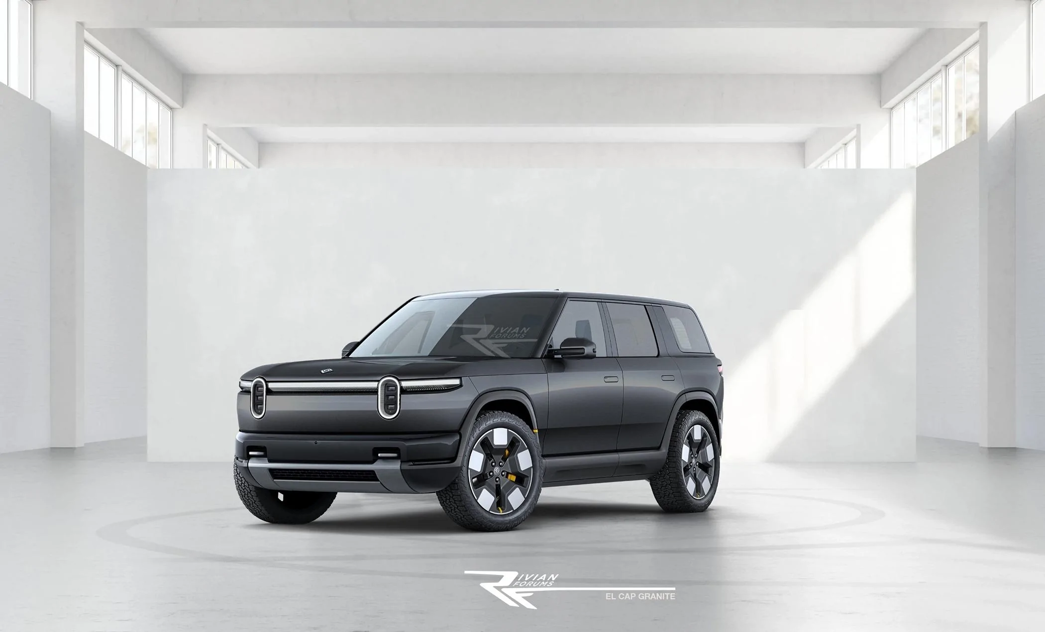 Rivian R1T R1S R2 El Cap Granite (Colors Preview) ? R2-Front El Cap Granit