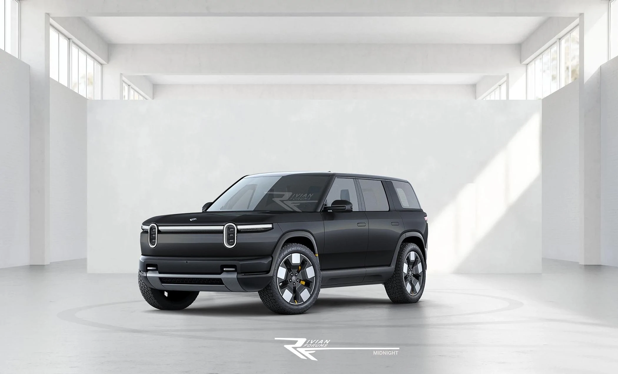 Rivian R1T R1S R2 Midnight Black (Colors Preview) ? R2-Front Midnight