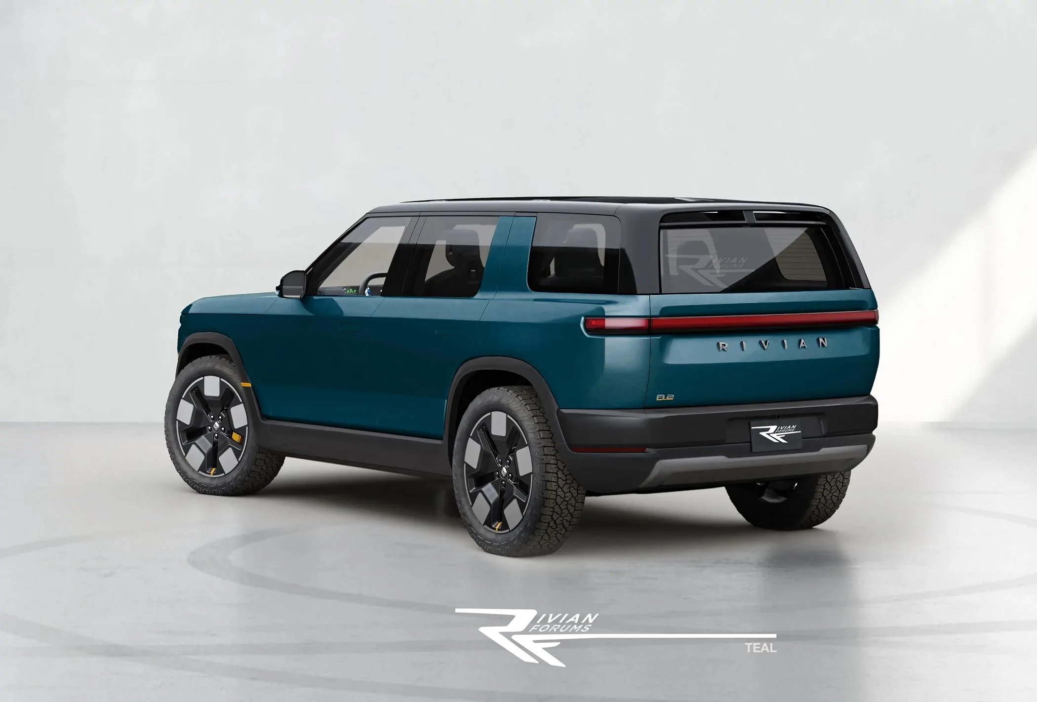 Rivian R1T R1S R2 in Teal, Evergreen, Slate ? R2- Rear Teal copy