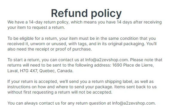 Rivian R1T R1S A2Z NACS To CCS1 Adapter Review 2024-03-26 12_11_28-Refund policy – A2Z EV