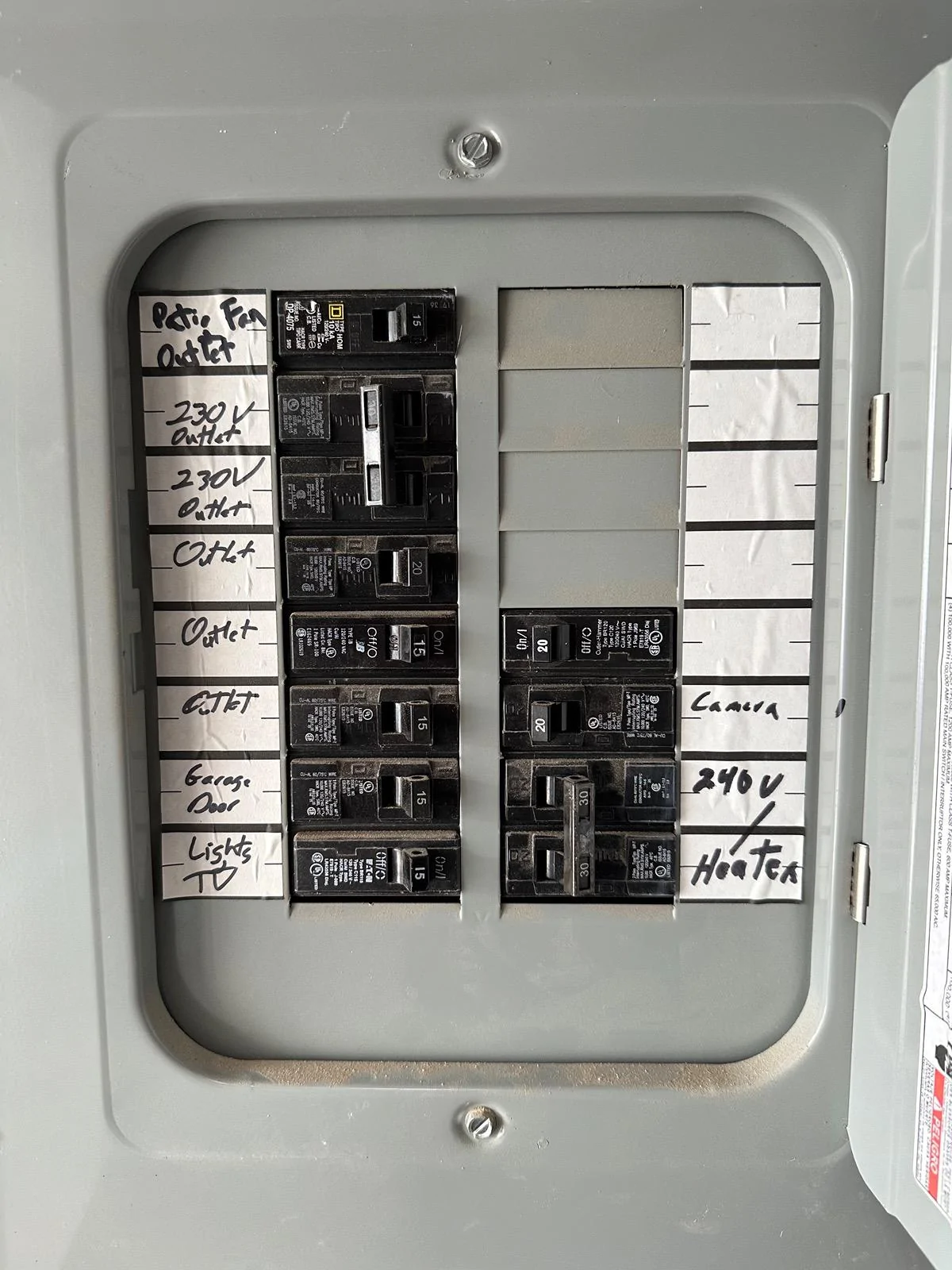 Rivian R1T R1S Sub panel for ev charger IMG_9366