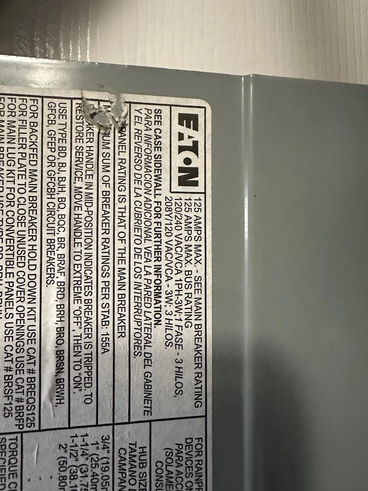 Rivian R1T R1S Sub panel for ev charger IMG_9367