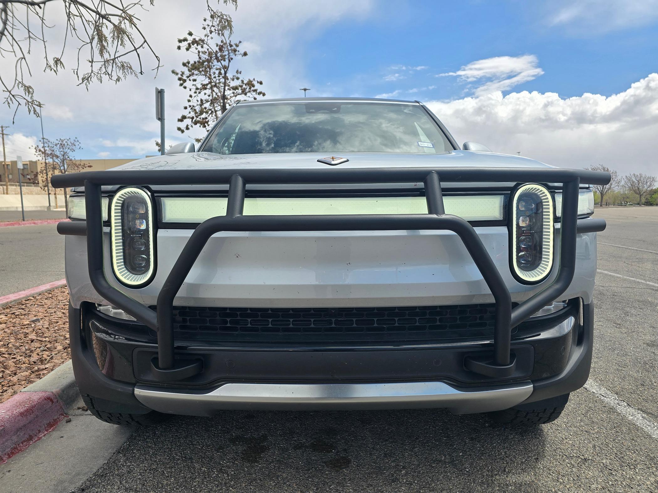 Rivian R1T R1S RealWheelsEV NEW Rivian Accessories Brush Guard, Steps, Light Bar, Bed Rack and more! 20240326_132254