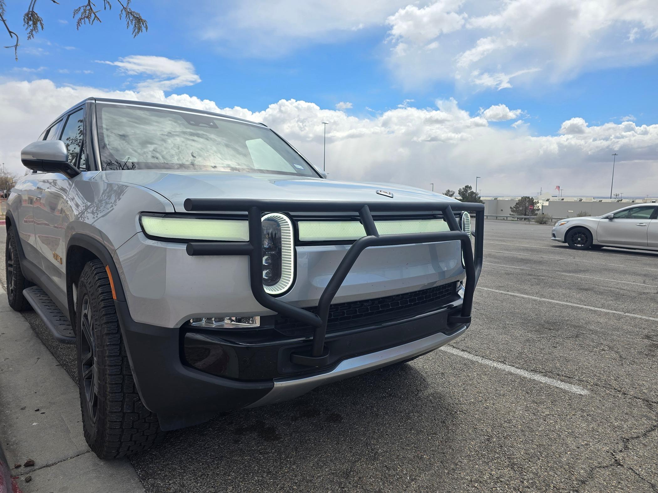 Rivian R1T R1S RealWheelsEV NEW Rivian Accessories Brush Guard, Steps, Light Bar, Bed Rack and more! 20240326_132315