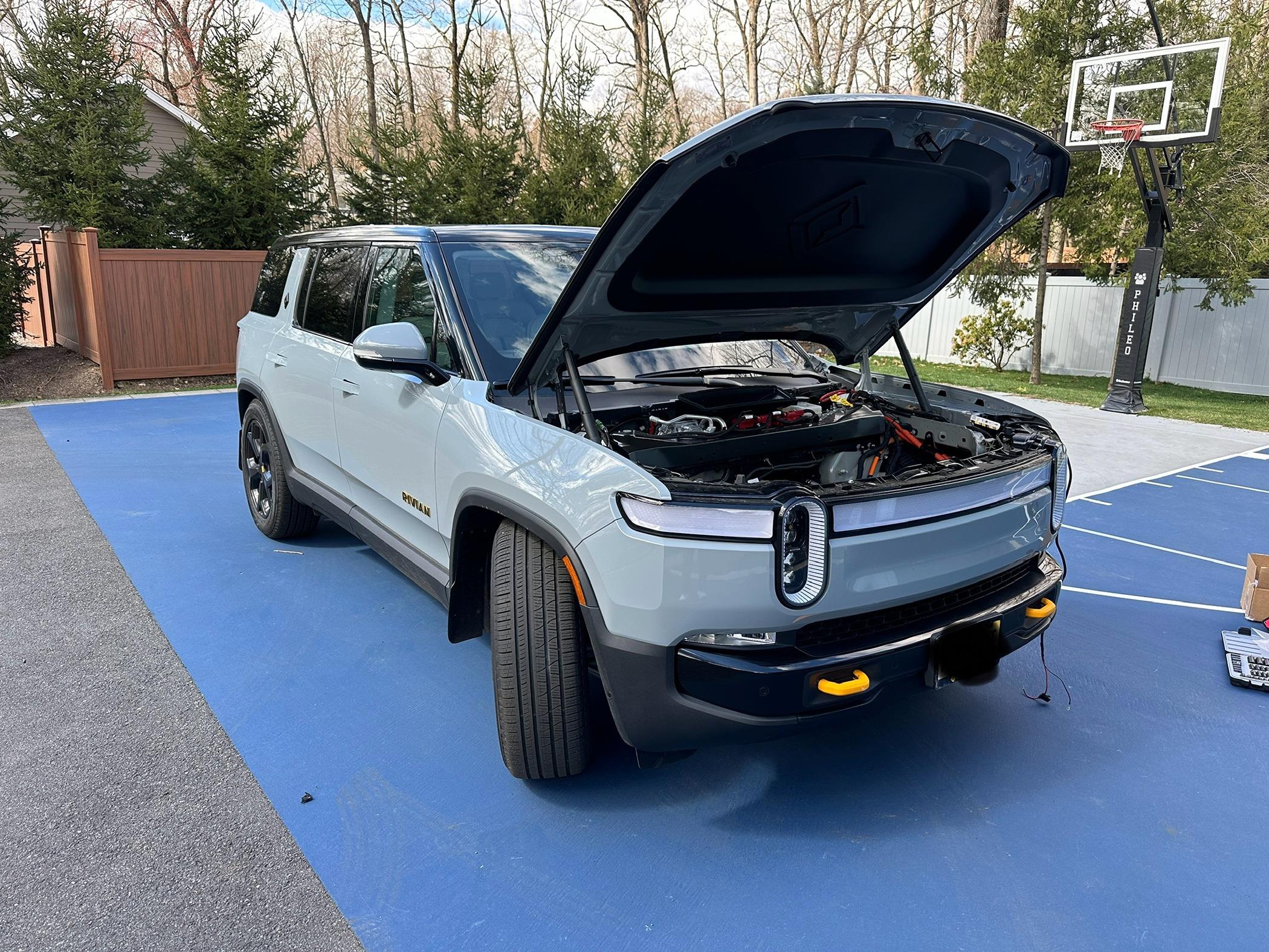 Rivian R1T R1S Horn Upgrade (Passenger Side) by RealWheelsEV -- install instructions, before & after video sound clips IMG_9625 3