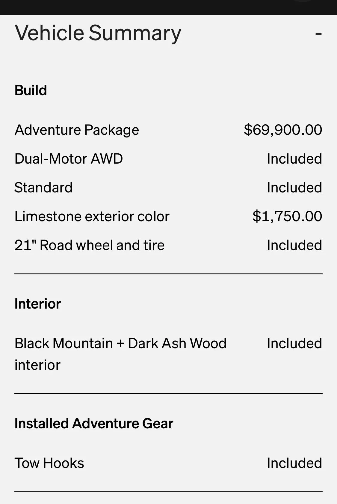 Rivian R1T R1S Received wrong battery pack in my R1T - Large Pack (instead of standard) summary