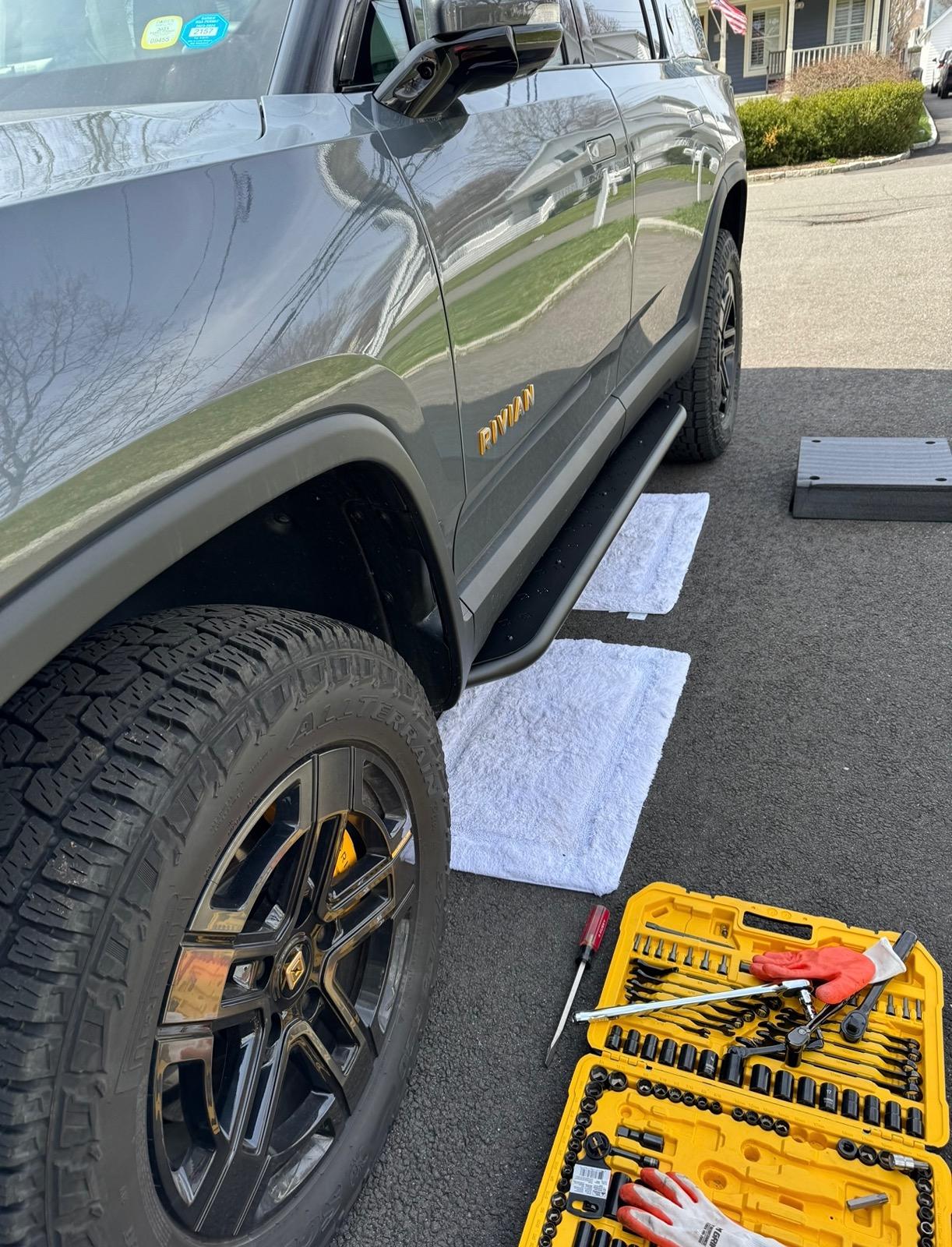Rivian R1T R1S Our R1S RMaxx Rock Sliders DIY Install Project IMG_4253
