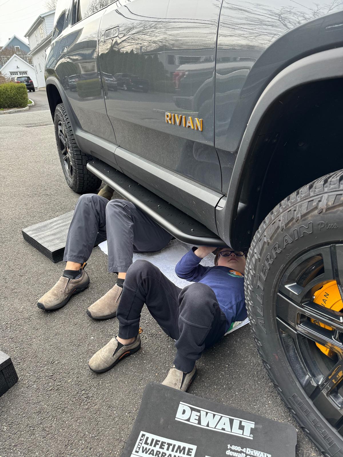 Rivian R1T R1S Our R1S RMaxx Rock Sliders DIY Install Project IMG_4183
