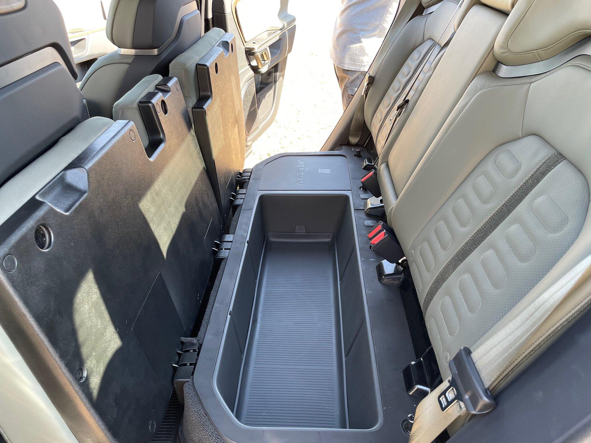 Rivian R1T R1S Rivian First Mile R1T Preview appointment confirmation Storage under the back seats