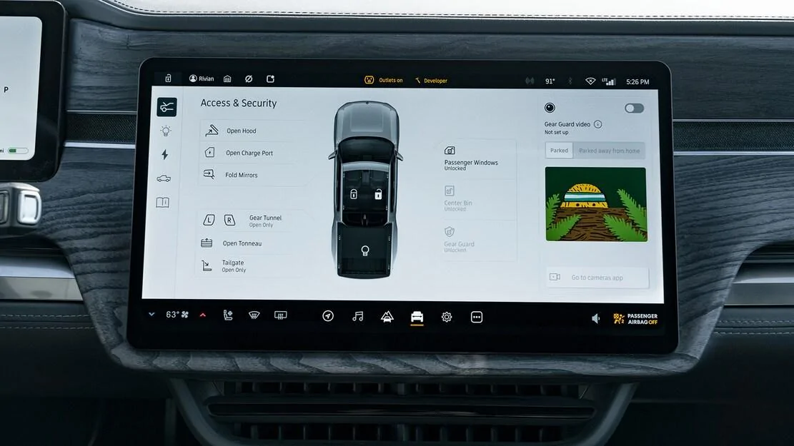 Rivian R1T R1S BLACK MOUNTAIN Rivian Interior Photos 2022-Rivian-R1T-9