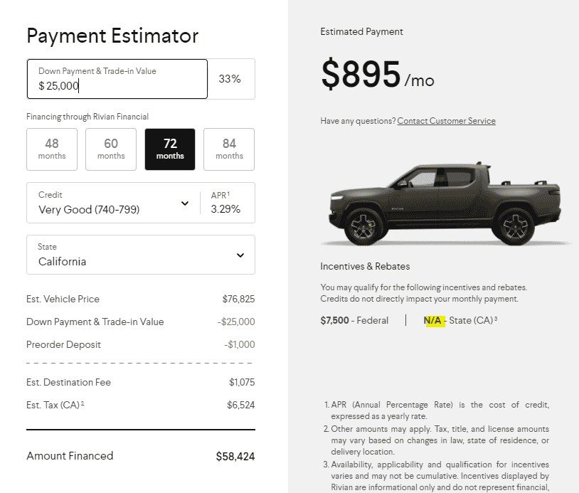 Rivian R1T R1S Configurator Updated with Payment Estimator R1T Payment Calculator.PNG