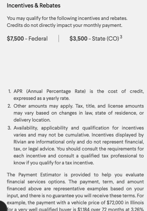 Rivian R1T R1S Configurator Updated with Payment Estimator Screen Shot 2021-09-30 at 4.56.13 PM