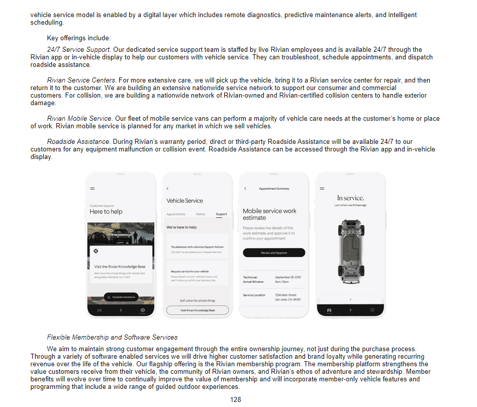 Rivian R1T R1S App Screen Shots from IPO Filing - S1 - Financing / Insurance / Service 1633131319276