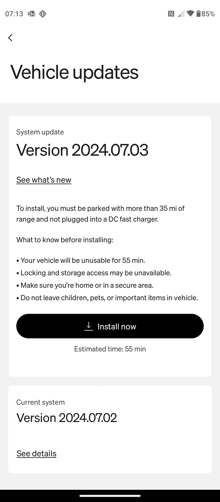 Rivian R1T R1S 2024.07.03  Software Update Released Screenshot_20240406-071352