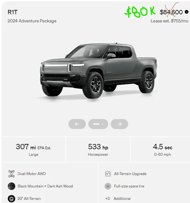 Rivian R1T R1S Ford "PRICE WAR" drives RIVN under $10 1712933453140-q