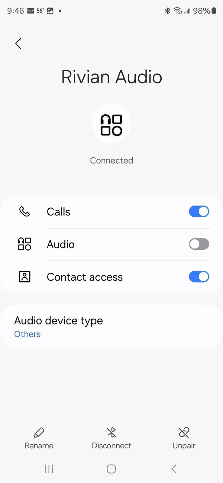 Rivian R1T R1S Is there a way to prevent audio from connecting to Bluetooth? 1000001466