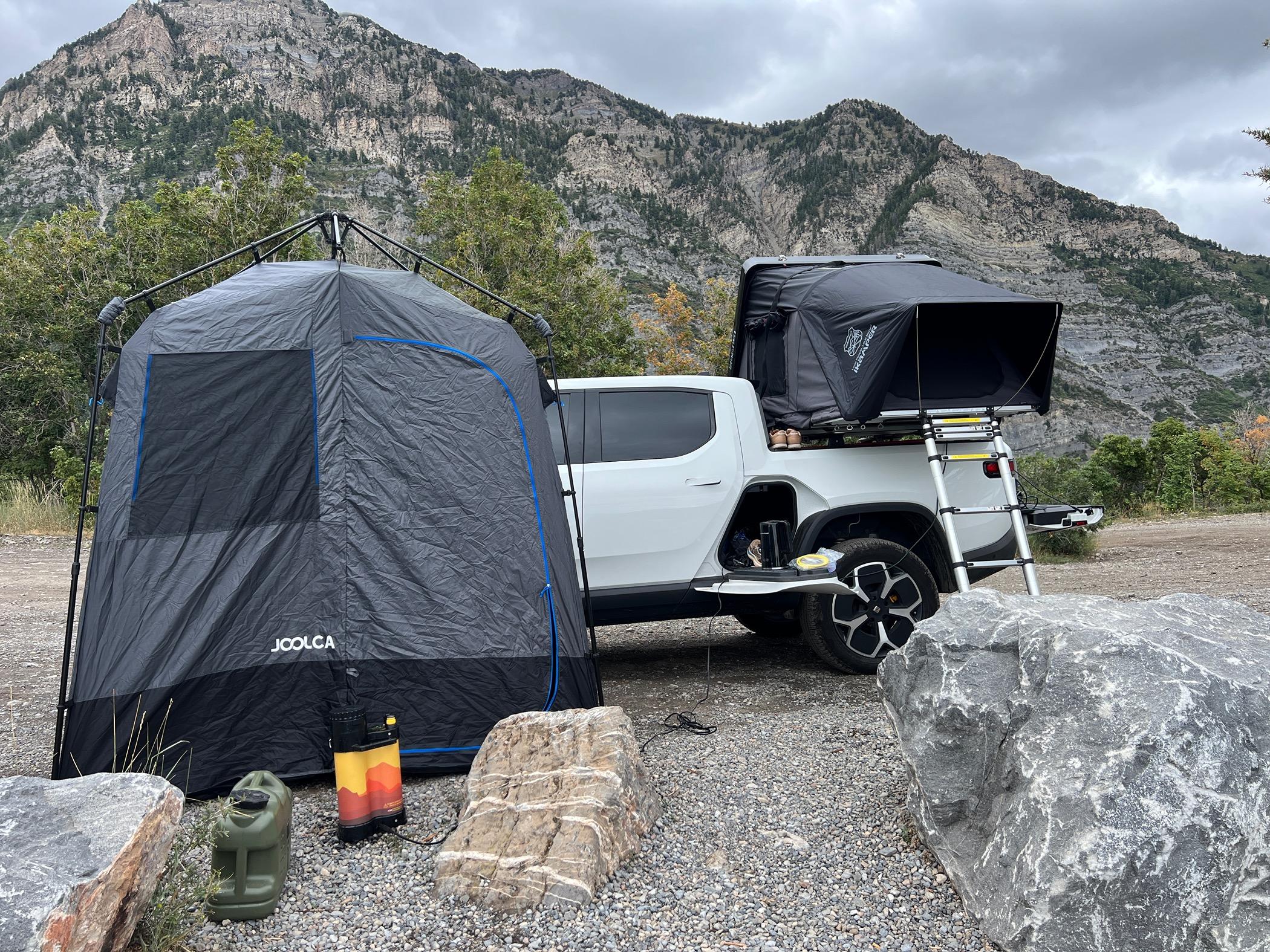 Rivian R1T R1S iKamper RTT, Joolca Shower Tent + R1T + Thoughts IMG_2859