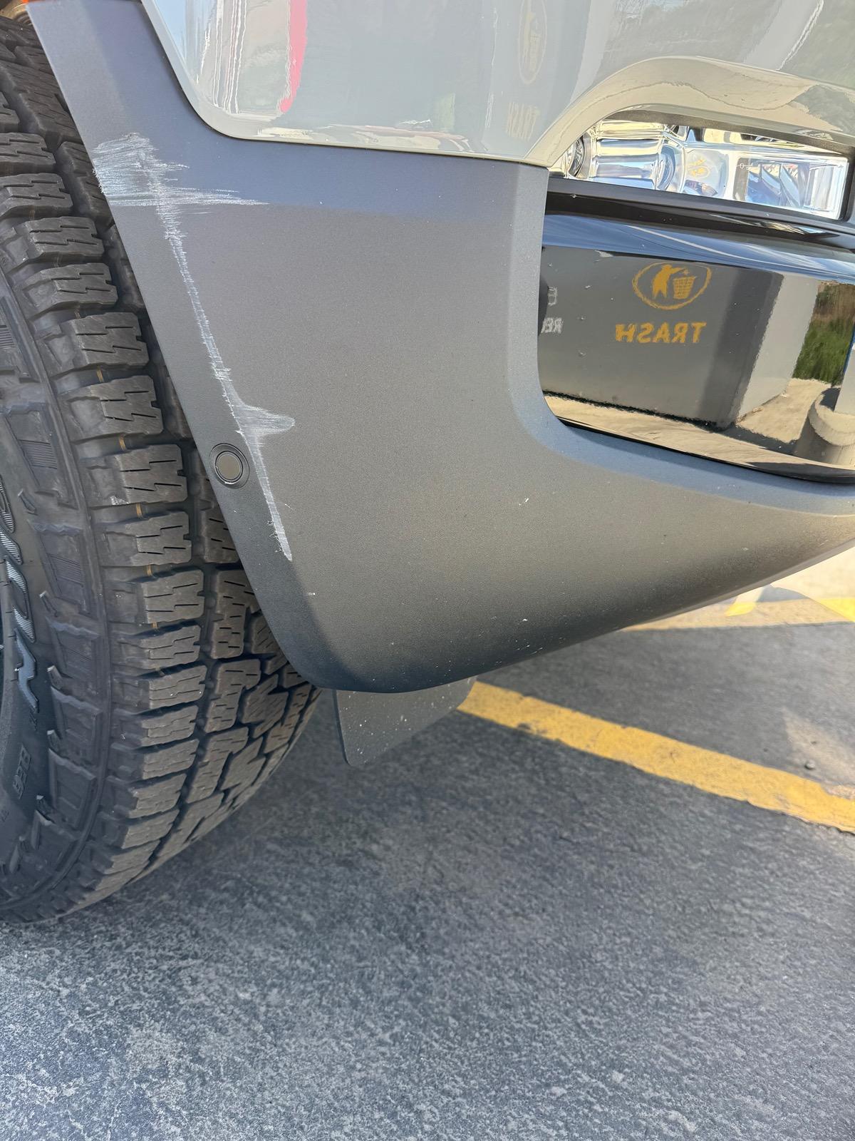 Rivian R1T R1S Front bumper damage - valet garage. Replacement? IMG_1561