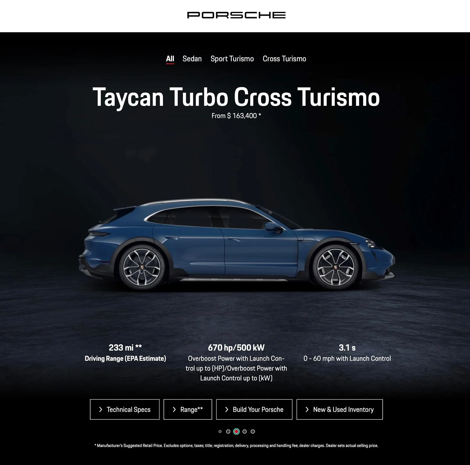 Rivian R1T R1S Porche can sell you a car with 0-60 in 3.1 and a range of 233 miles for only $163,400K taycan turbo