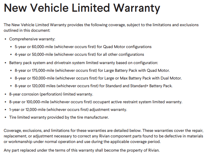 Rivian R1T R1S Parts retention on warranty repairs 1713188203724-4f
