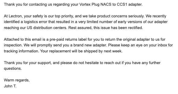 Rivian R1T R1S UPDATED: Warning - Safety Defect Found with Lectron NACS Adapter 1713361574116-5l