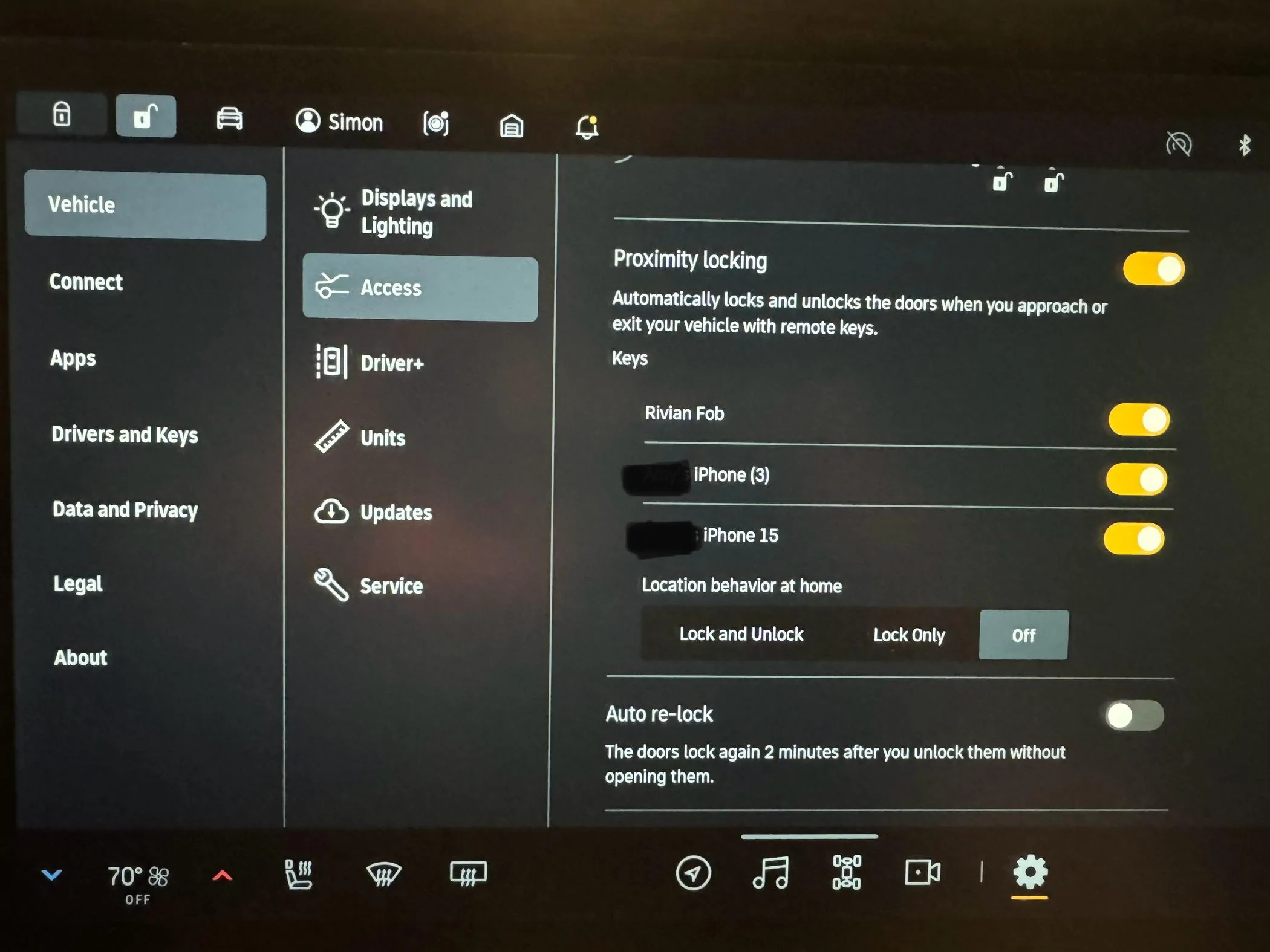 Rivian R1T R1S Locking phone inside/which key acts as master controller IMG_6242
