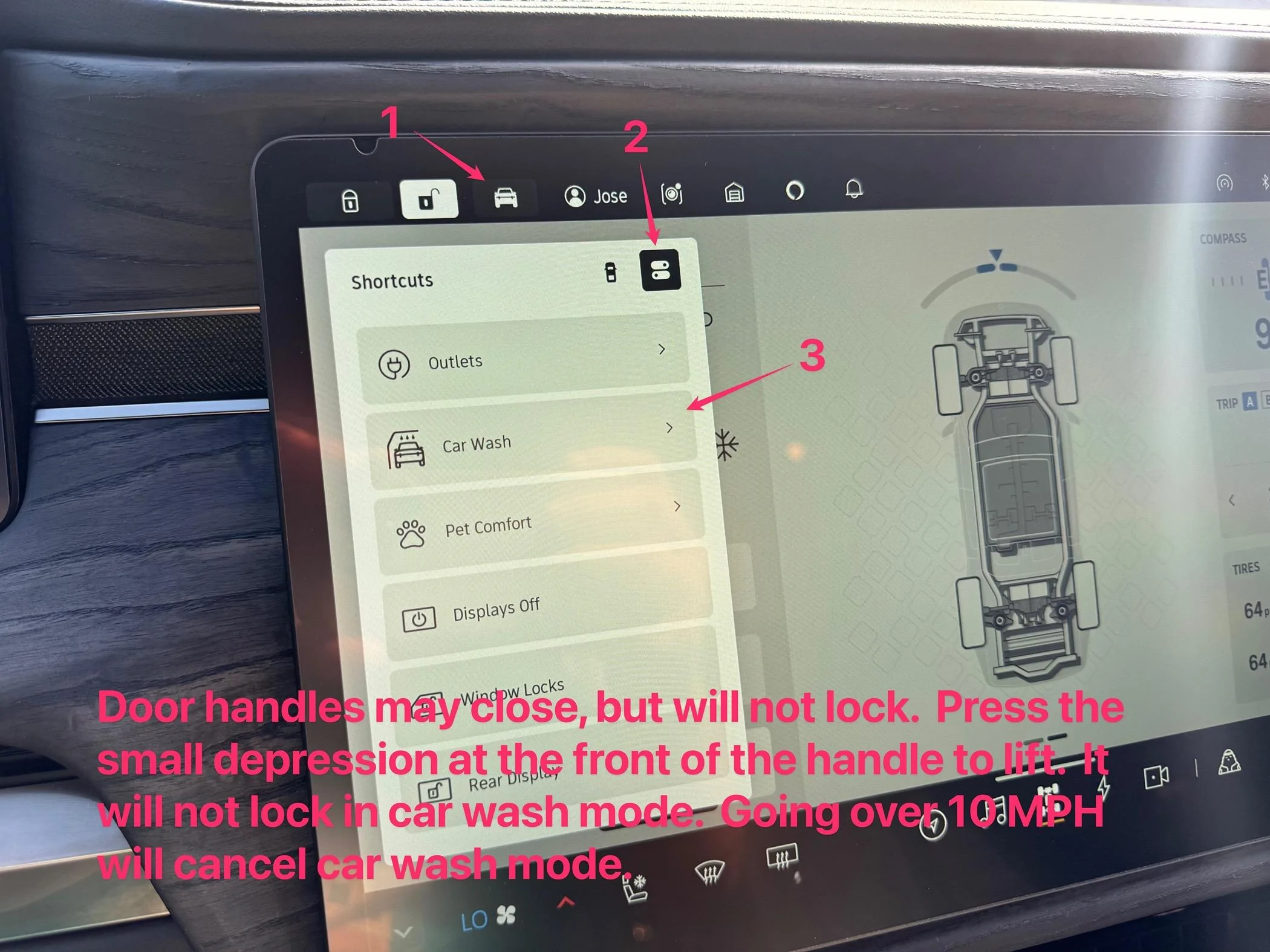 Rivian R1T R1S Car Wash Mode on App Car-wash-mod