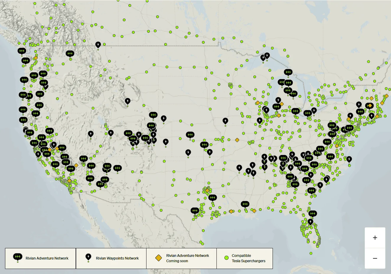 Rivian R1T R1S New Official Rivian Adventure Network and Charging Station Info Opera Snapshot_2024-04-24_160457_rivian.com
