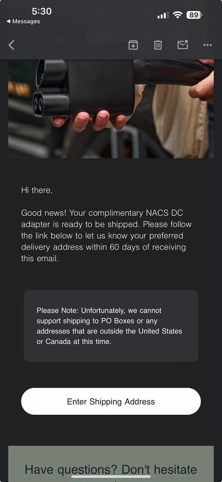 Rivian R1T R1S NACS Adapters now shipping…s00nish! Screenshot 2024-04-25 at 5.30.52 PM