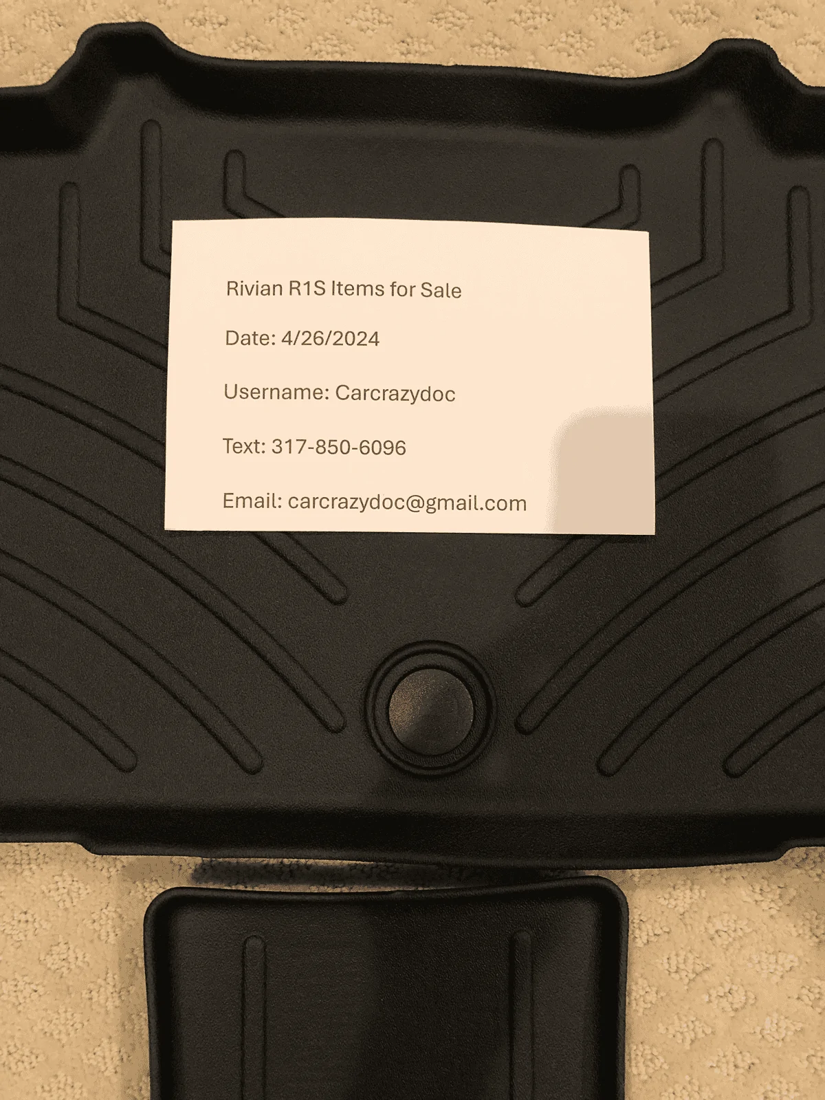 Rivian R1T R1S FS: WeatherTech 1st / 2nd / 3rd row floor liners tempImageVS1X3K
