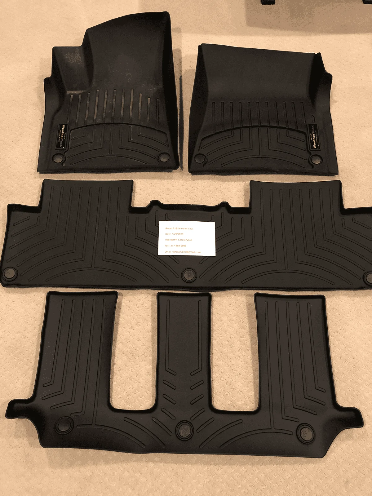 Rivian R1T R1S FS: WeatherTech 1st / 2nd / 3rd row floor liners tempImage5LmIk7