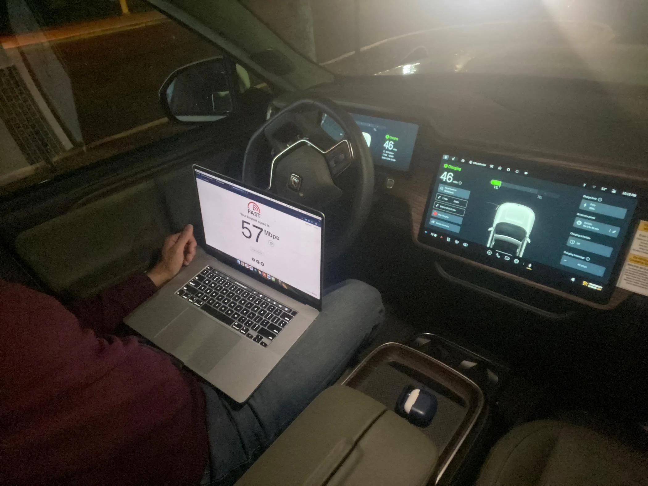 Rivian R1T R1S Not bad for a late evening study session.. IMG_5614