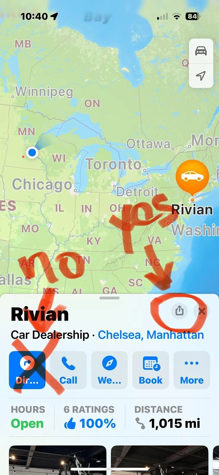 Rivian R1T R1S Send address to Navigation from Rivian App or maps no longer works IMG_6252