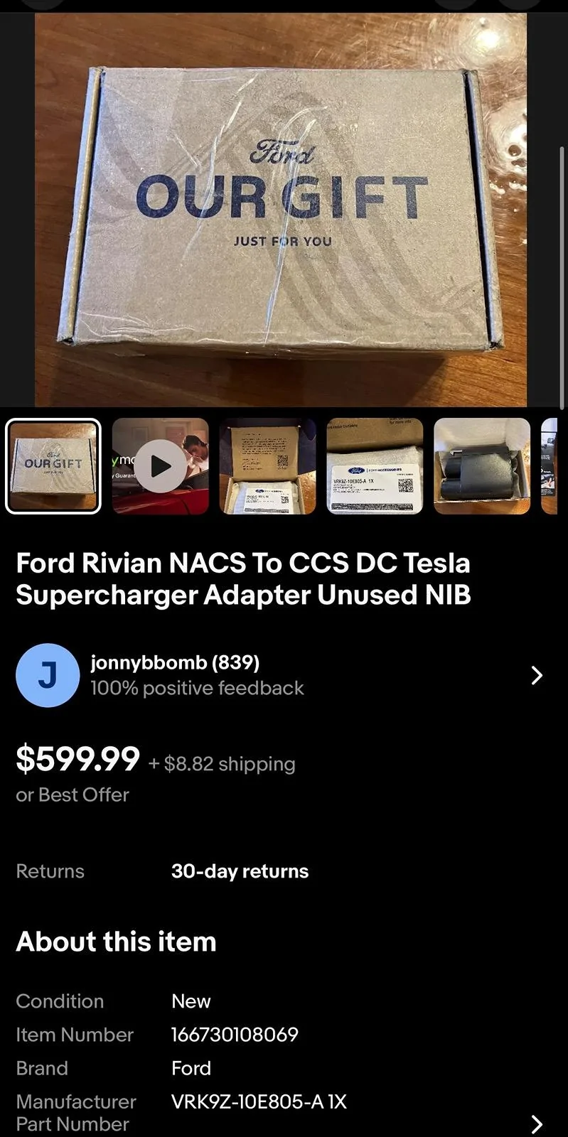 Rivian R1T R1S 1st Ford NACS Tesla adapter on eBay sold for $600. Anyone going to sell their Rivian NACS adapter? IMG_0341