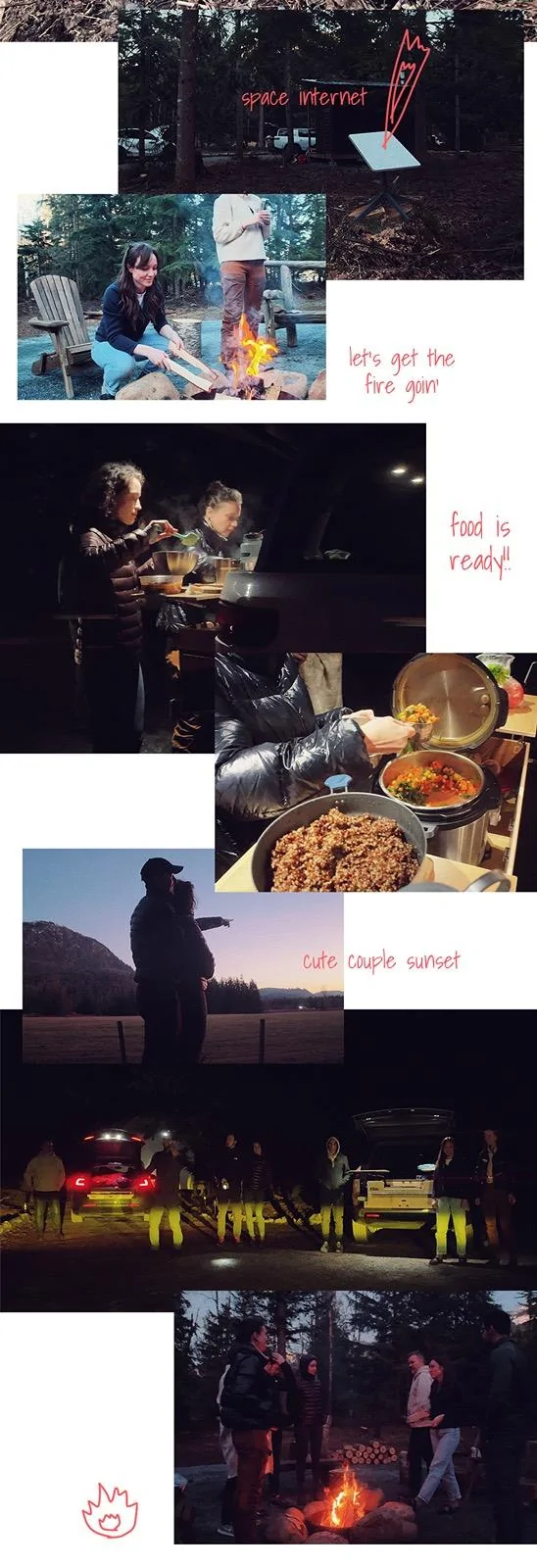 Rivian R1T R1S Camping with 1 Rivian, 2 Teslas, and 1 Off-Grid Dome! Fruble Camp Kitchen in action on R1S Chilliack Fruble Trip 2-c_960